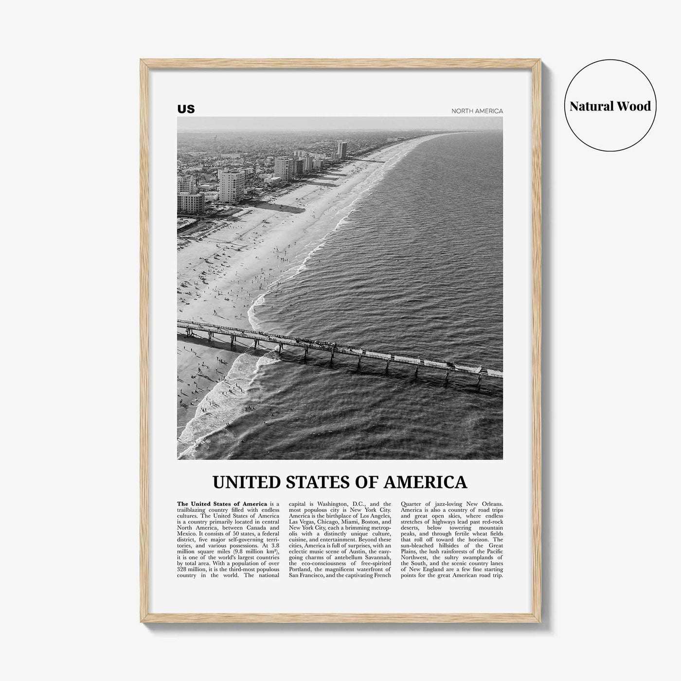 United States of America Print Black and White No 3, United States Wall Art, United States Poster, USA, US, America, United States
