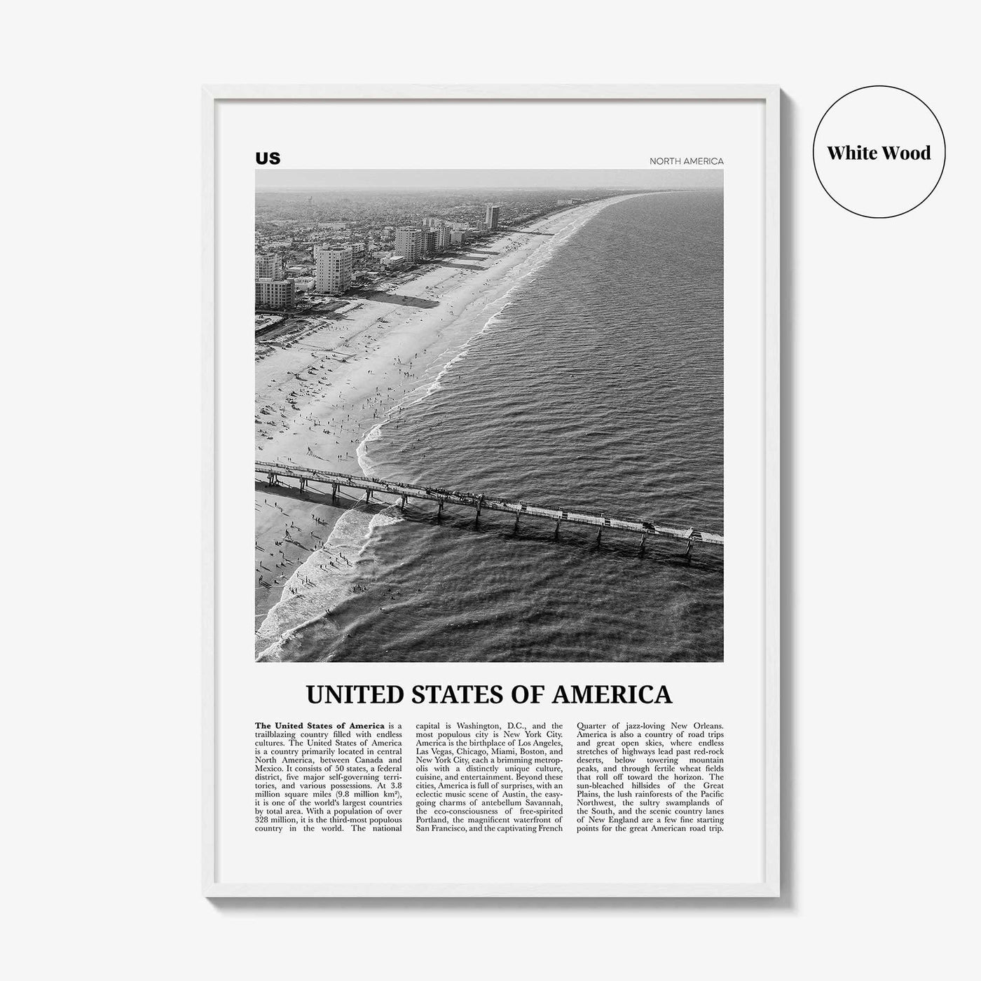 United States of America Print Black and White No 3, United States Wall Art, United States Poster, USA, US, America, United States