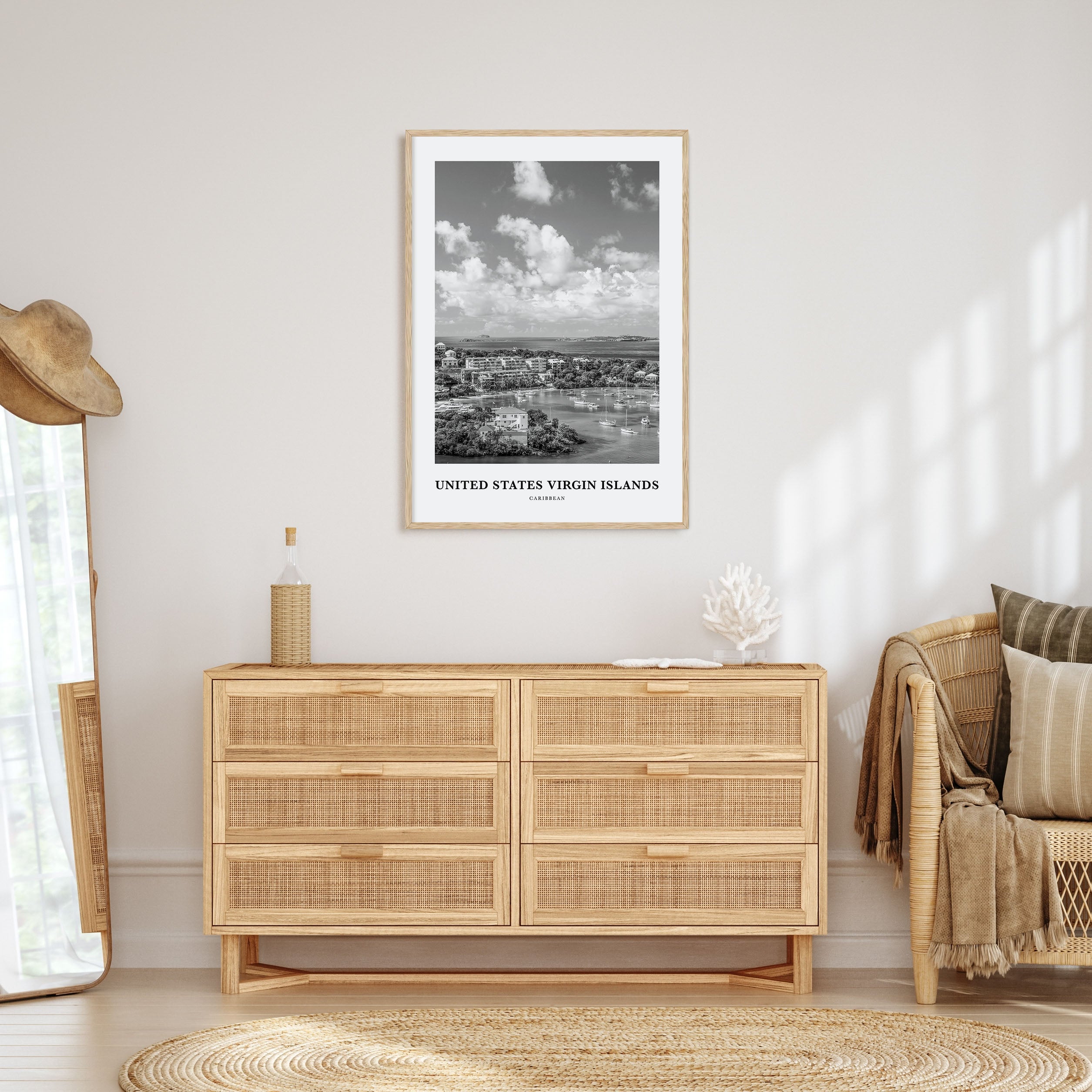 United States Virgin Islands Portrait B&W Poster