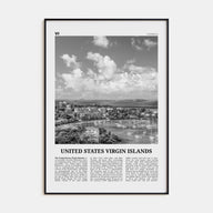 United States Virgin Islands Travel B&W Poster