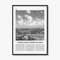 United States Virgin Islands Print Black and White, US Virgin Islands Wall Art, U.S. Virgin Islands, USVI, St. Thomas, St. Croix Caribbean