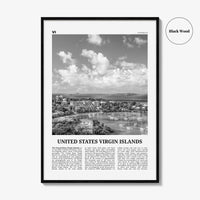 United States Virgin Islands Print Black and White, US Virgin Islands Wall Art, U.S. Virgin Islands, USVI, St. Thomas, St. Croix Caribbean