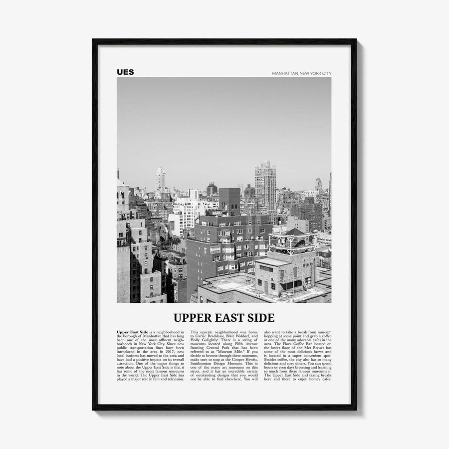 Upper East Side Print Black and White, Upper East Side Wall Art, Upper East Side Poster, Upper East Side Photo, Upper East Side, New York