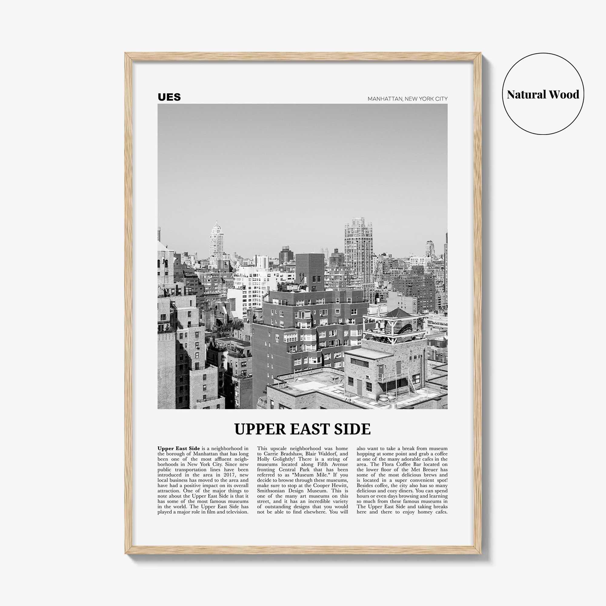Upper East Side Print Black and White, Upper East Side Wall Art, Upper East Side Poster, Upper East Side Photo, Upper East Side, New York