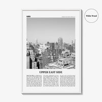 Upper East Side Print Black and White, Upper East Side Wall Art, Upper East Side Poster, Upper East Side Photo, Upper East Side, New York