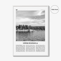 Upper Peninsula Print Black and White, Upper Peninsula Wall Art, Upper Peninsula Poster, Upper Peninsula Photo, Upper Peninsula Map Michigan