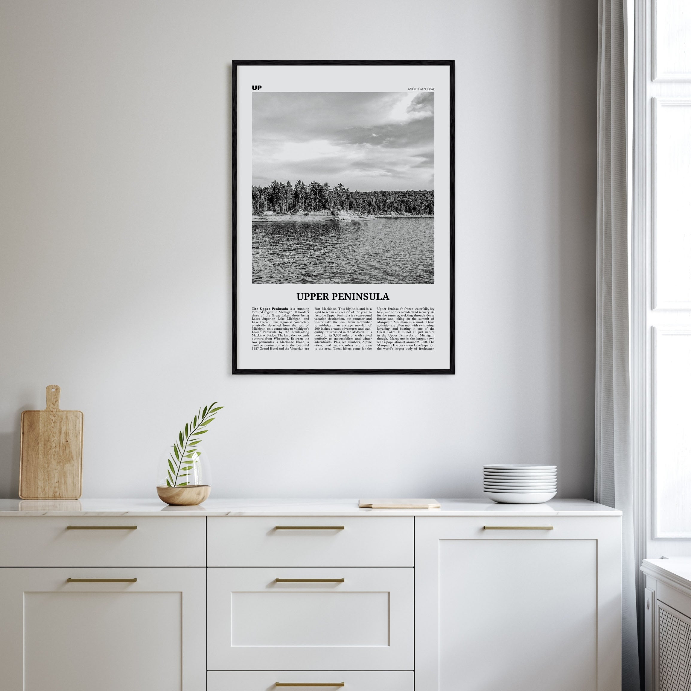 Upper Peninsula Travel B&W Poster