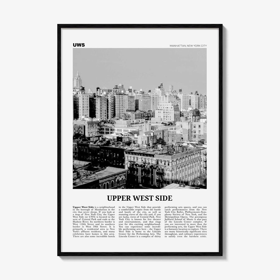 Upper West Side Print Black and White, Upper West Side Wall Art, Upper West Side Poster, Upper West Side Photo, Manhattan, New York, USA
