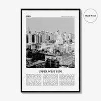 Upper West Side Print Black and White, Upper West Side Wall Art, Upper West Side Poster, Upper West Side Photo, Manhattan, New York, USA