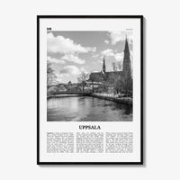 Uppsala Print Black and White, Uppsala Wall Art, Uppsala Poster, Uppsala Photo, Uppsala Wall Décor, Uppsala Map, Sweden