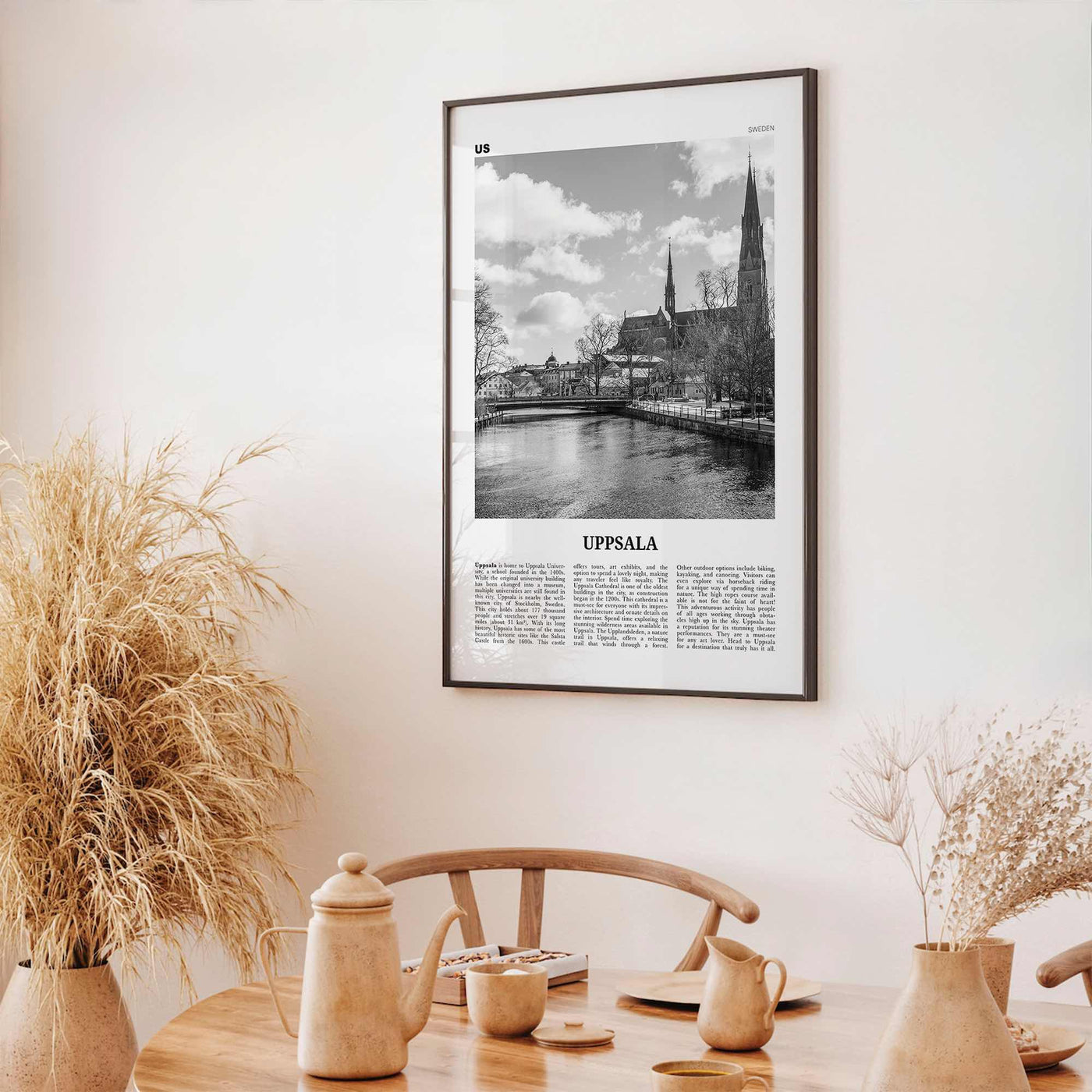 Uppsala Print Black and White, Uppsala Wall Art, Uppsala Poster, Uppsala Photo, Uppsala Wall Décor, Uppsala Map, Sweden