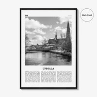 Uppsala Print Black and White, Uppsala Wall Art, Uppsala Poster, Uppsala Photo, Uppsala Wall Décor, Uppsala Map, Sweden