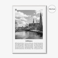 Uppsala Print Black and White, Uppsala Wall Art, Uppsala Poster, Uppsala Photo, Uppsala Wall Décor, Uppsala Map, Sweden