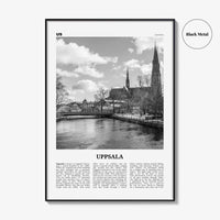Uppsala Print Black and White, Uppsala Wall Art, Uppsala Poster, Uppsala Photo, Uppsala Wall Décor, Uppsala Map, Sweden