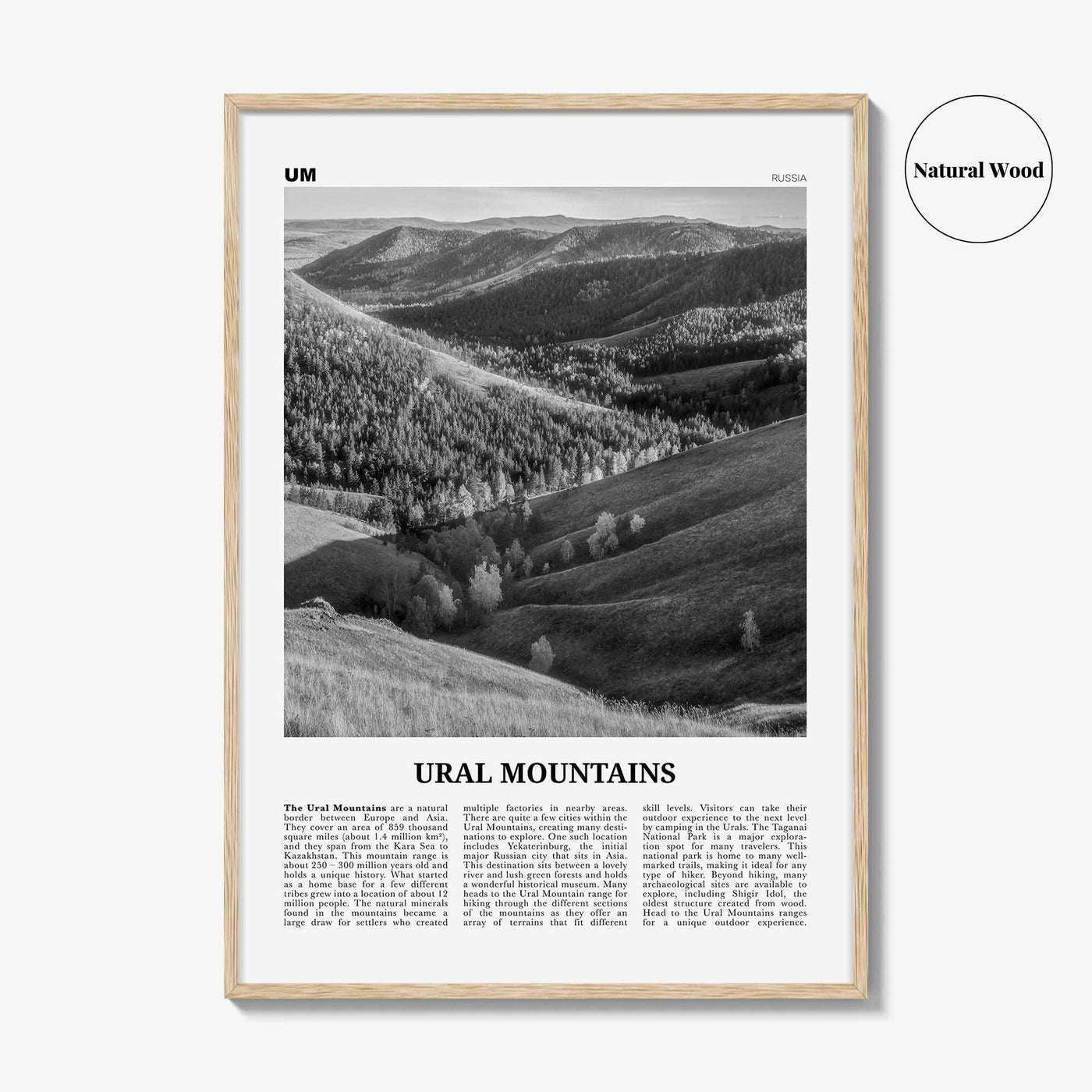 Ural Mountains Print Black and White, Ural Mountains Wall Art, Ural Mountains Poster, Ural Mountains Photo, Ural Mountains Wall Décor, Asia