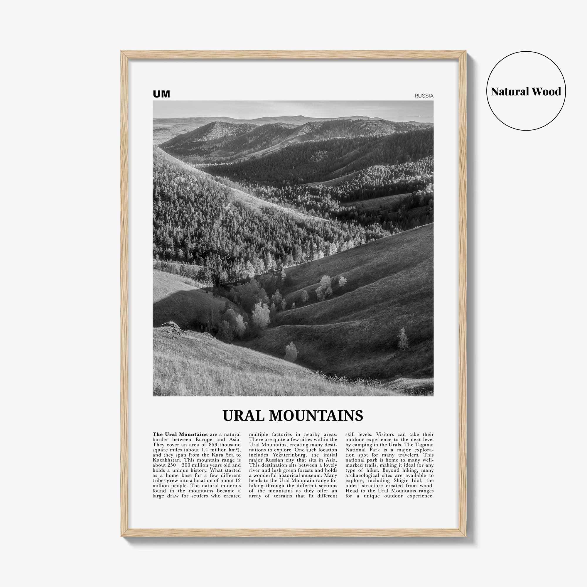 Ural Mountains Print Black and White, Ural Mountains Wall Art, Ural Mountains Poster, Ural Mountains Photo, Ural Mountains Wall Décor, Asia