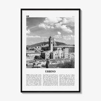 Urbino Print Black and White, Urbino Wall Art, Urbino Poster, Urbino Photo, Urbino Wall Décor, Urbino Map, Italy