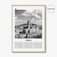 Urbino Print Black and White, Urbino Wall Art, Urbino Poster, Urbino Photo, Urbino Wall Décor, Urbino Map, Italy