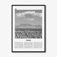 Urmia City Print Black and White, Urmia City Wall Art, Urmia City Poster, Urmia City Photo, Urmia City Wall Décor, Urmia City Map, Iran