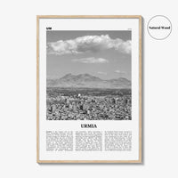 Urmia City Print Black and White, Urmia City Wall Art, Urmia City Poster, Urmia City Photo, Urmia City Wall Décor, Urmia City Map, Iran