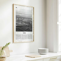 Urmia County Print Black and White, Urmia Region Wall Art, Urmia Region Poster, Urmia Region Photo, Urmia Region Décor, Region Map