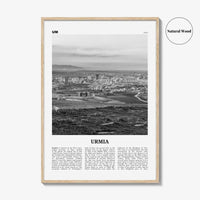 Urmia County Print Black and White, Urmia Region Wall Art, Urmia Region Poster, Urmia Region Photo, Urmia Region Décor, Region Map