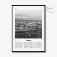 Urmia County Print Black and White, Urmia Region Wall Art, Urmia Region Poster, Urmia Region Photo, Urmia Region Décor, Region Map