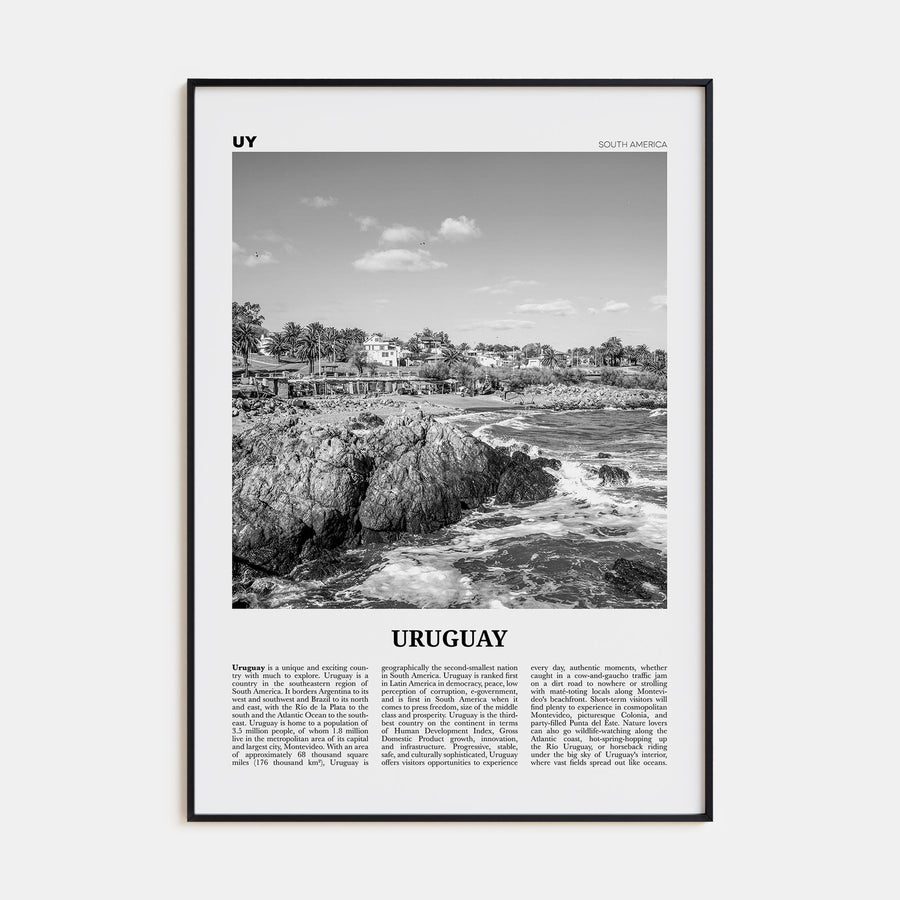 Uruguay Travel B&W Poster