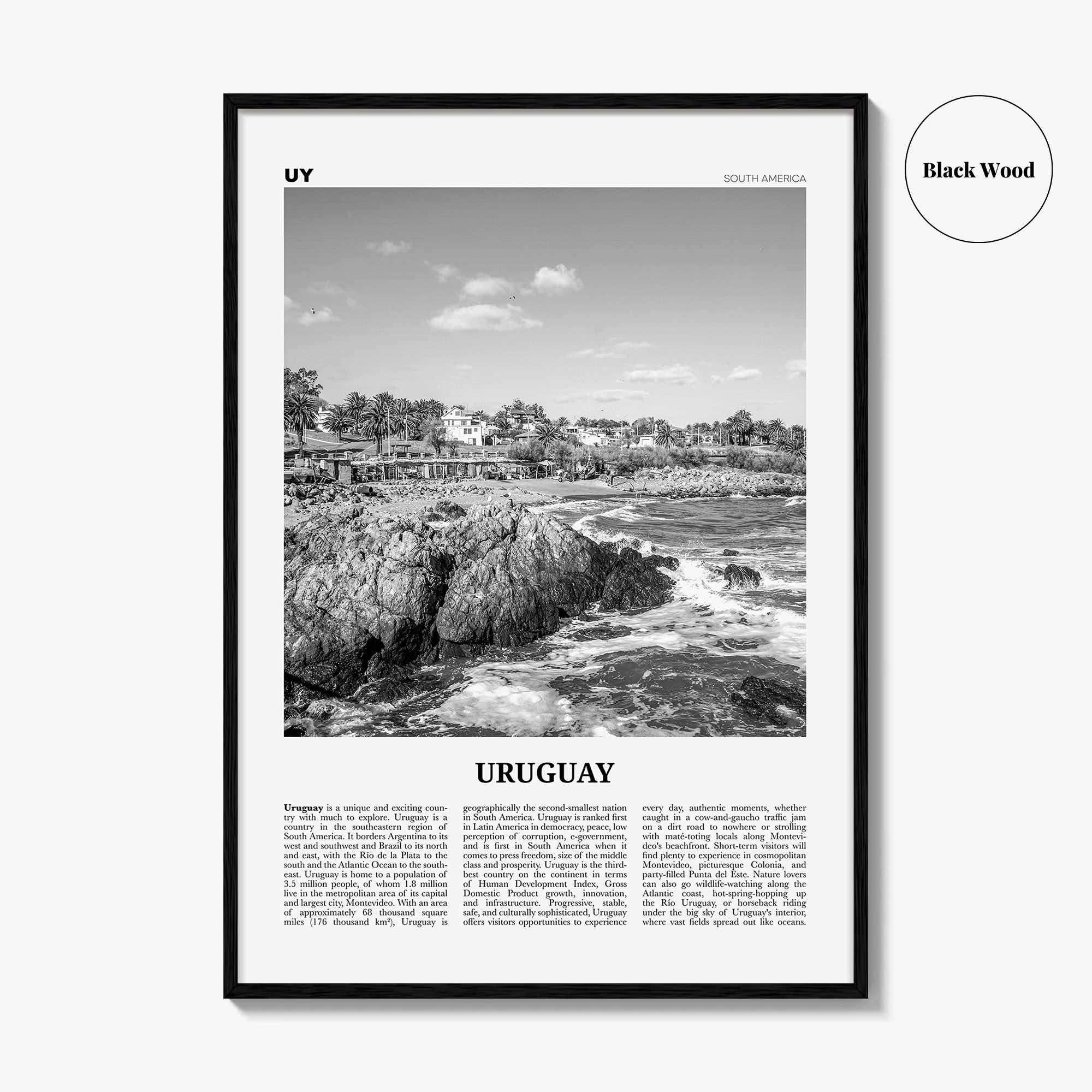 Uruguay Print Black and White, Uruguay Wall Art, Uruguay Poster, Uruguay Photo, Uruguay Wall Decor, Uruguai, Montevideo, South America