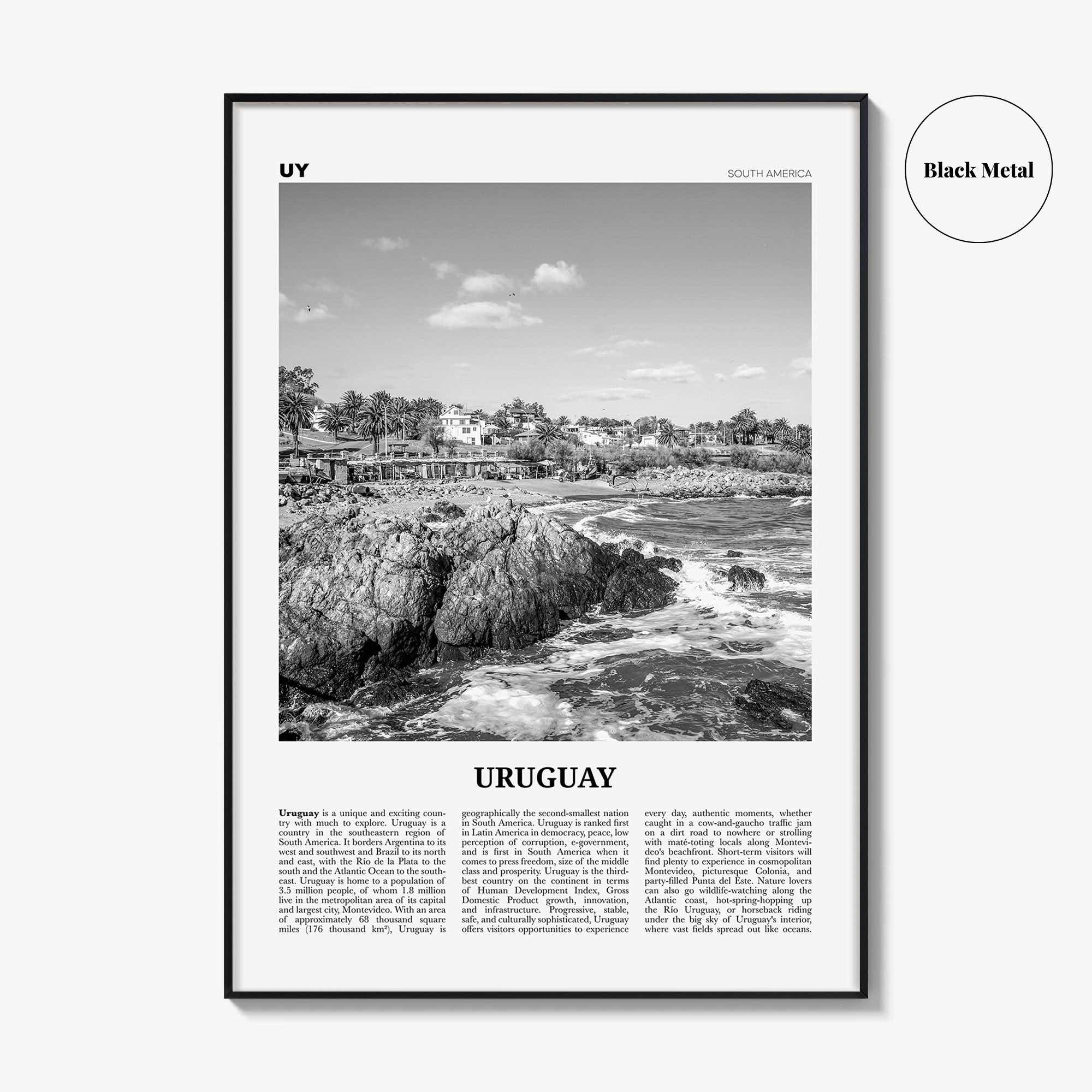 Uruguay Print Black and White, Uruguay Wall Art, Uruguay Poster, Uruguay Photo, Uruguay Wall Decor, Uruguai, Montevideo, South America