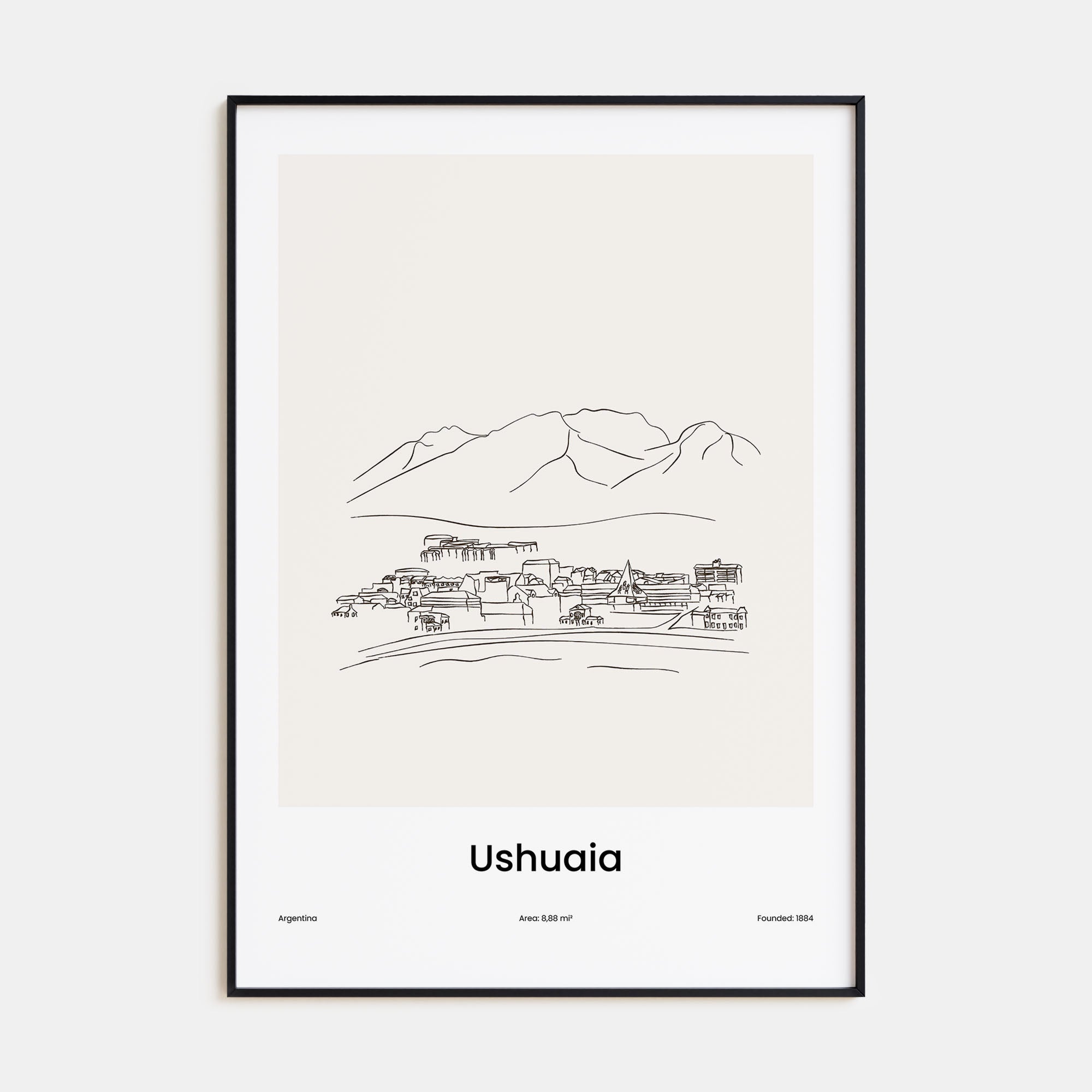 Ushuaia Drawn Poster