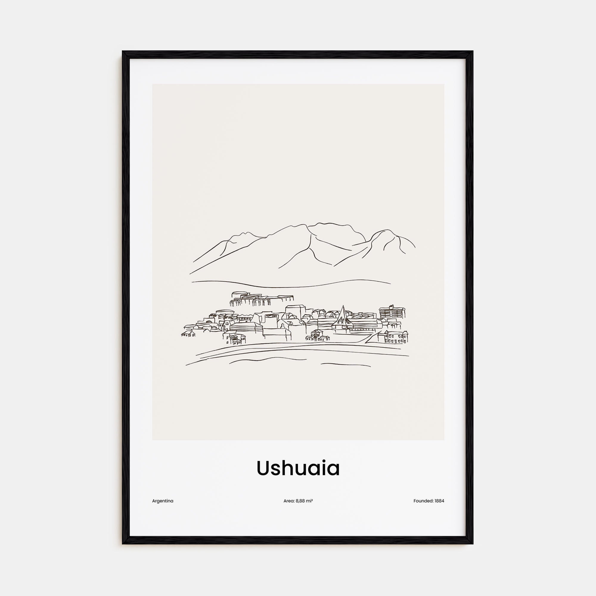 Ushuaia Drawn Poster