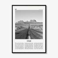 Utah Print Black and White No 1, Utah Wall Art, Utah Poster, Utah Photo, Utah Wall Decor, USA State Art Print, USA, United States