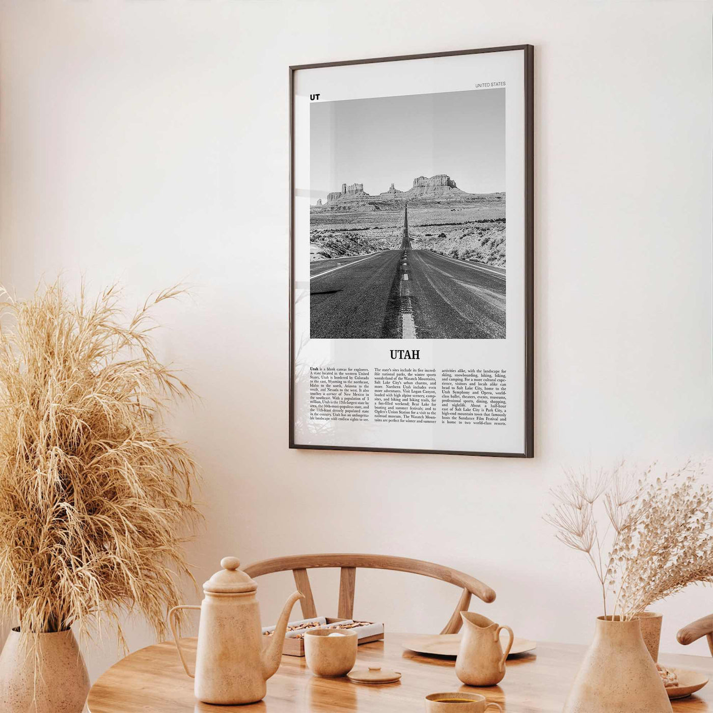 Utah Print Black and White No 1, Utah Wall Art, Utah Poster, Utah Photo, Utah Wall Decor, USA State Art Print, USA, United States