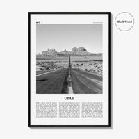 Utah Print Black and White No 1, Utah Wall Art, Utah Poster, Utah Photo, Utah Wall Decor, USA State Art Print, USA, United States