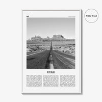 Utah Print Black and White No 1, Utah Wall Art, Utah Poster, Utah Photo, Utah Wall Decor, USA State Art Print, USA, United States