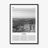 Utah Print Black and White No 2, Utah Wall Art, Utah Poster, Utah Photo, Utah Wall Decor, USA State Art Print, USA, United States