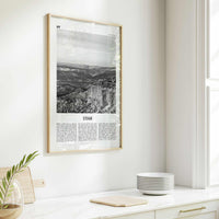 Utah Print Black and White No 2, Utah Wall Art, Utah Poster, Utah Photo, Utah Wall Decor, USA State Art Print, USA, United States