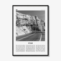 Utah Print Black and White No 3, Utah Wall Art, Utah Poster, Utah Photo, Utah Wall Décor, Utah Map, United States