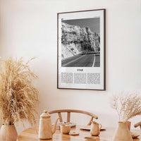 Utah Print Black and White No 3, Utah Wall Art, Utah Poster, Utah Photo, Utah Wall Décor, Utah Map, United States