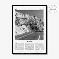 Utah Print Black and White No 3, Utah Wall Art, Utah Poster, Utah Photo, Utah Wall Décor, Utah Map, United States