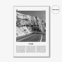 Utah Print Black and White No 3, Utah Wall Art, Utah Poster, Utah Photo, Utah Wall Décor, Utah Map, United States