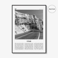 Utah Print Black and White No 3, Utah Wall Art, Utah Poster, Utah Photo, Utah Wall Décor, Utah Map, United States