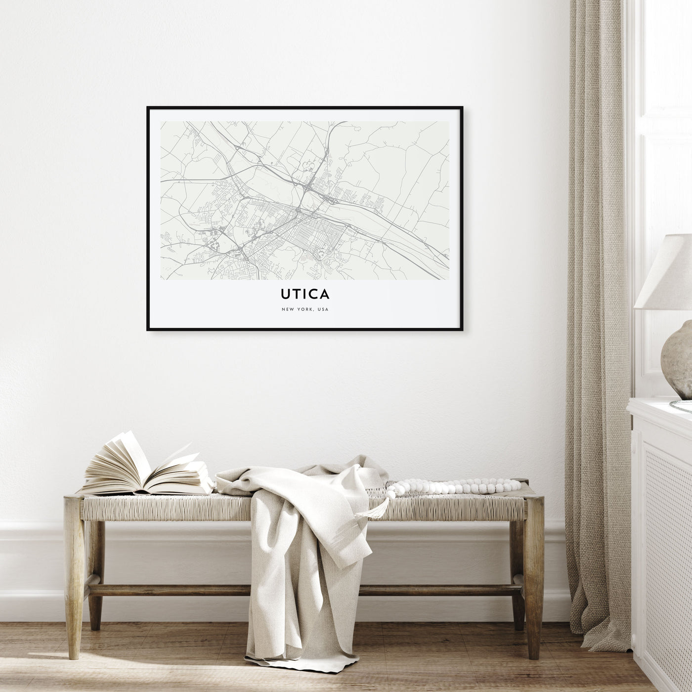 Utica Map Landscape Poster