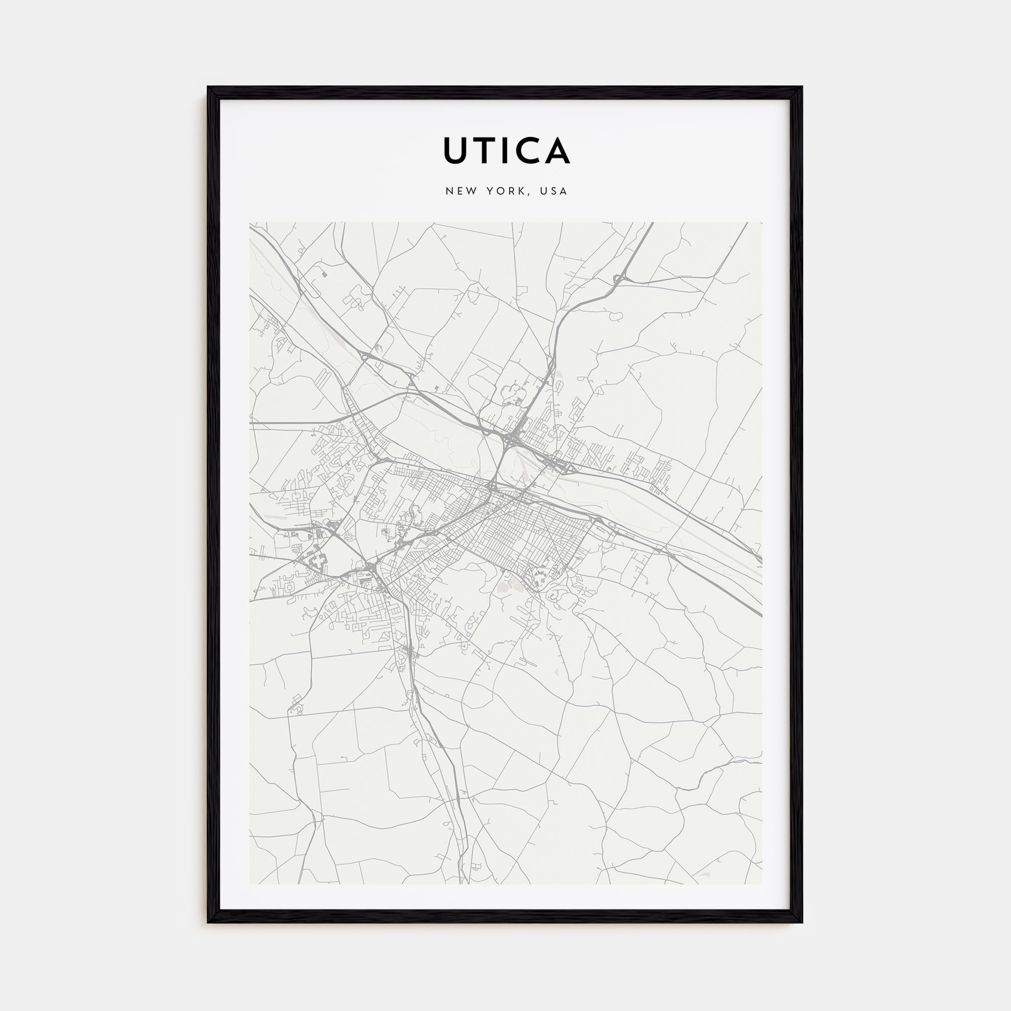 Utica Map Portrait Poster
