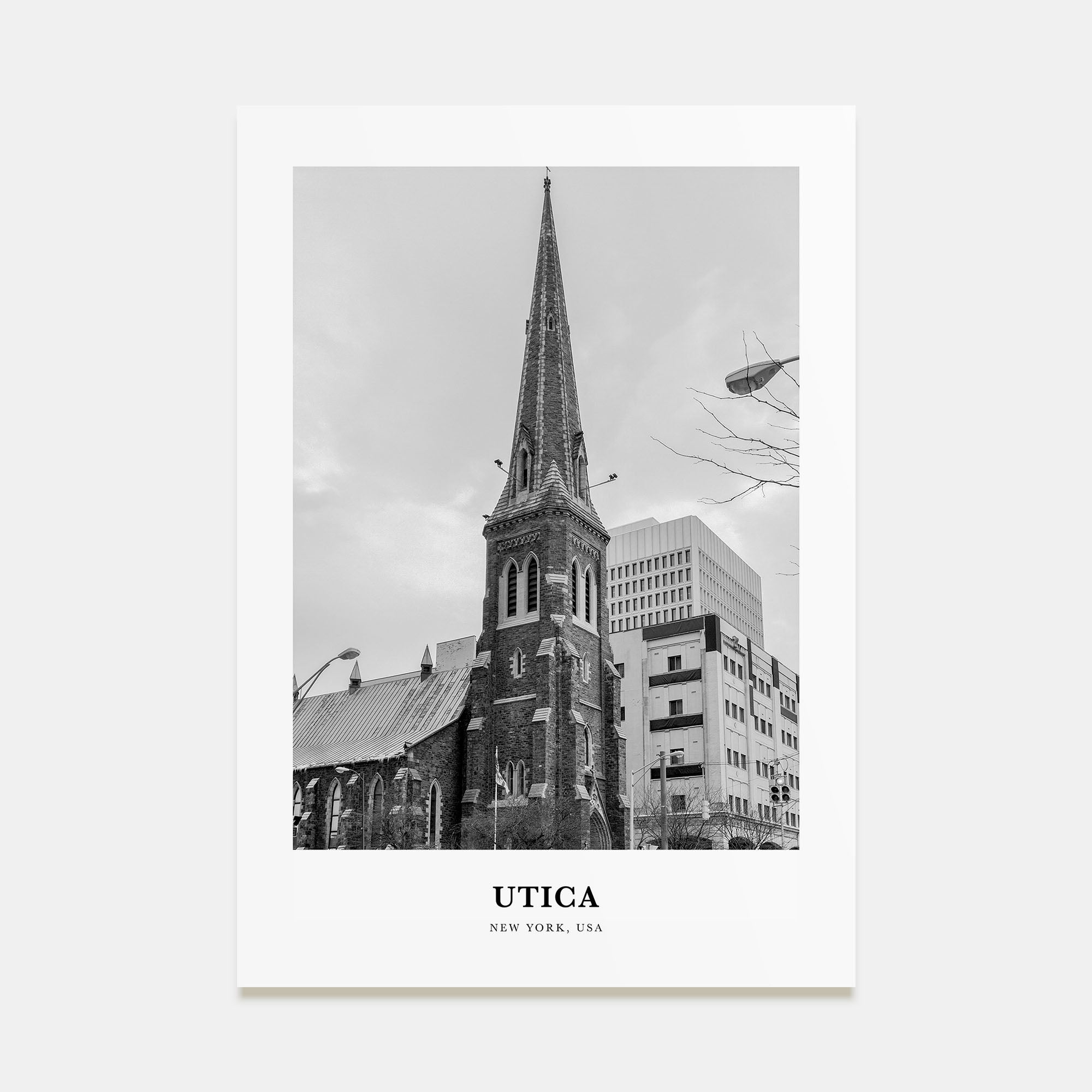 Utica Portrait B&W Poster