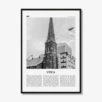 Utica Print Black and White, Utica Wall Art, Utica Poster, Utica Photo, Utica Wall Décor, New York, USA, United States