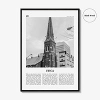 Utica Print Black and White, Utica Wall Art, Utica Poster, Utica Photo, Utica Wall Décor, New York, USA, United States