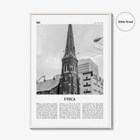 Utica Print Black and White, Utica Wall Art, Utica Poster, Utica Photo, Utica Wall Décor, New York, USA, United States