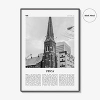 Utica Print Black and White, Utica Wall Art, Utica Poster, Utica Photo, Utica Wall Décor, New York, USA, United States